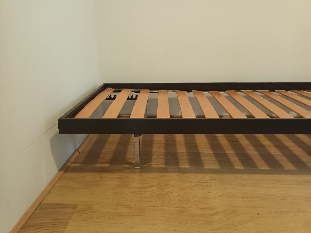 Bedonderstel staal met latten bodem 1 persoon, Ophalen, Gebruikt, 190 cm of minder, 80 cm