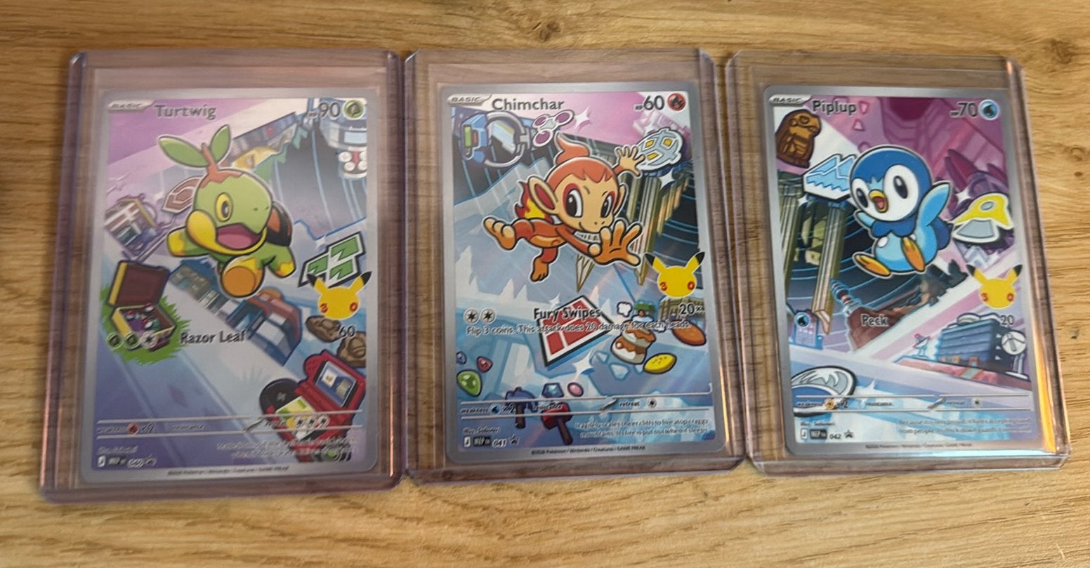 Turtwig,Chimchar,Piplup first partner - Pokemon Kaarten, Ophalen of Verzenden, Nieuw, Losse kaart, Foil