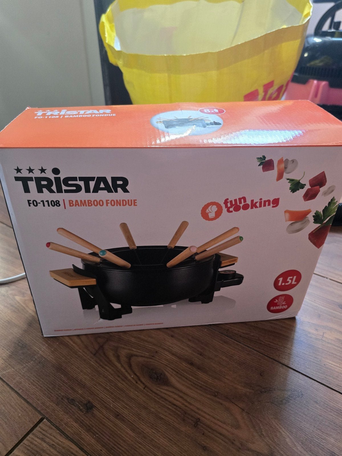 Tristar FO-1108 Bamboe Fondue - Nieuw in doos, Ophalen, Nieuw, Elektrisch, Fondueset
