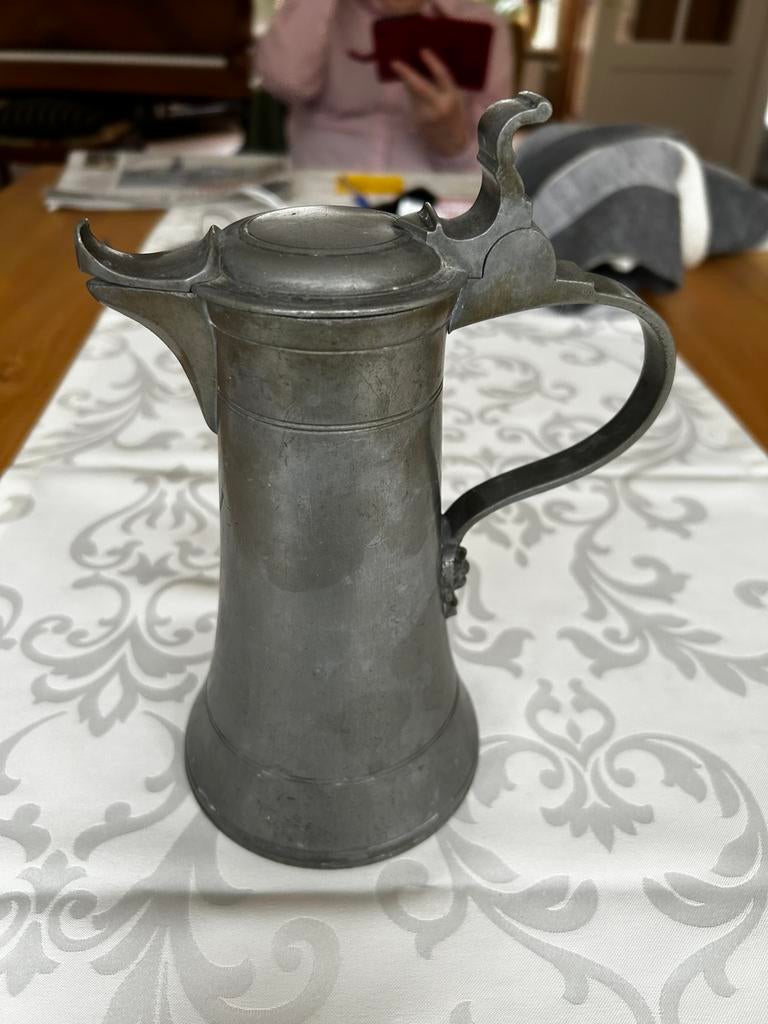 18e eeuwse Tinnen schenkkan, Antiek en Kunst, Antiek | Tin, Ophalen of Verzenden