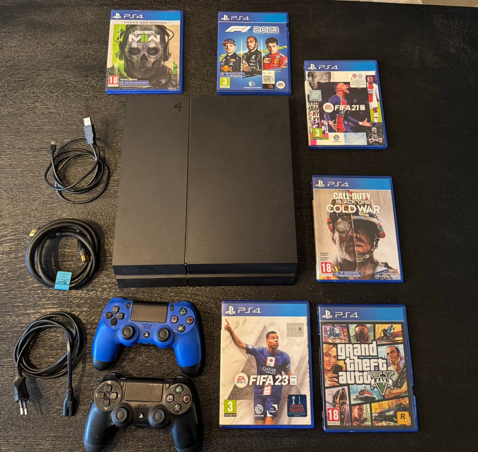 Ps 4 inclusief spellen en 2 controlers, Ophalen, Met 2 controllers, Original, Gebruikt