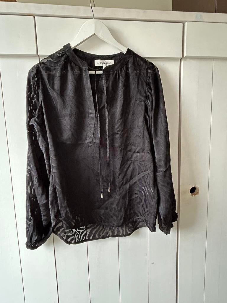 &Co Woman zwarte blousetop mt M, Ophalen of Verzenden, Zo goed als nieuw, Maat 38/40 (M), Zwart
