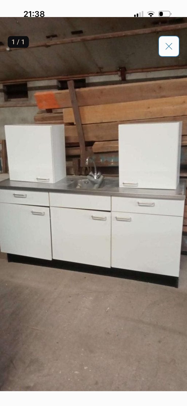 Keuken block, Ophalen, Gebruikt, Wit, Enkelwandige keuken
