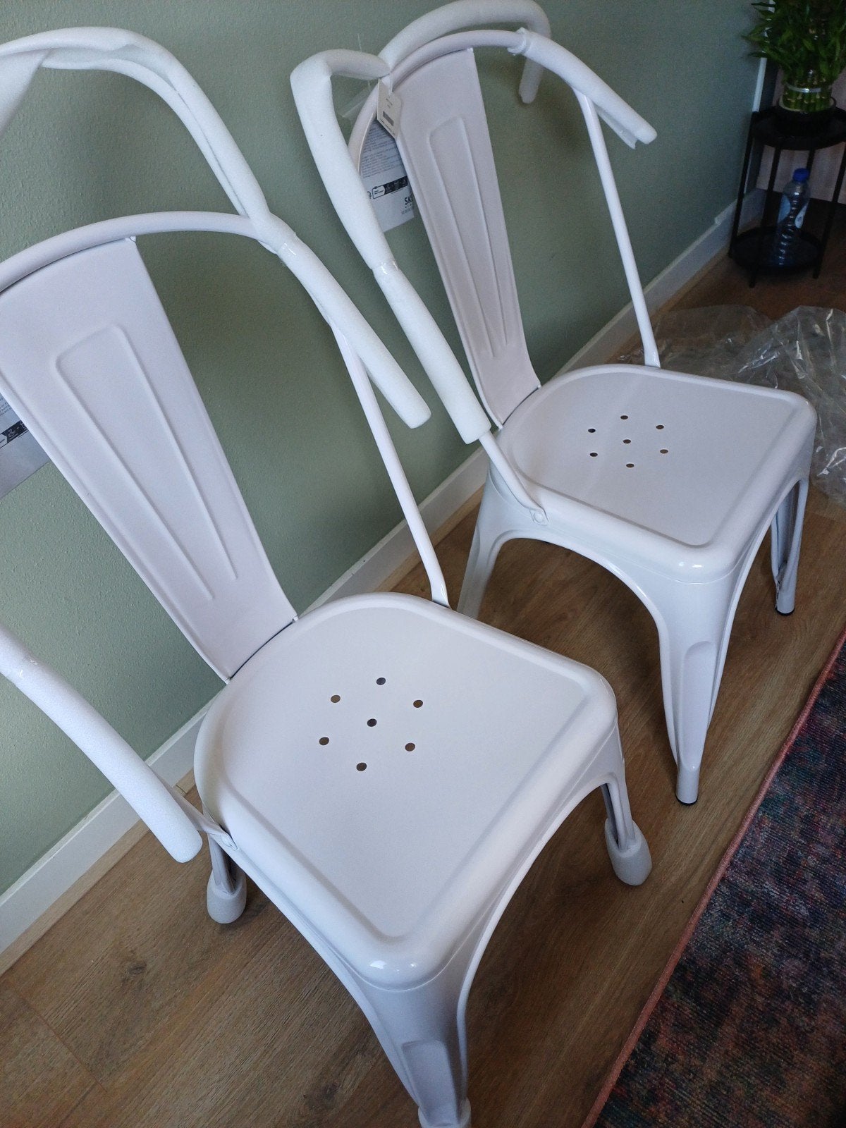 2x Nieuwe Witte Industriële Stoelen - Metaal, Ophalen, Twee, Wit, Nieuw