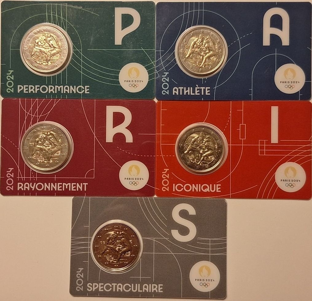 Frankrijk coincard serie 2024 - Olympische Spelen 2024 - BU, Verzenden, Frankrijk, 10 euro, Setje