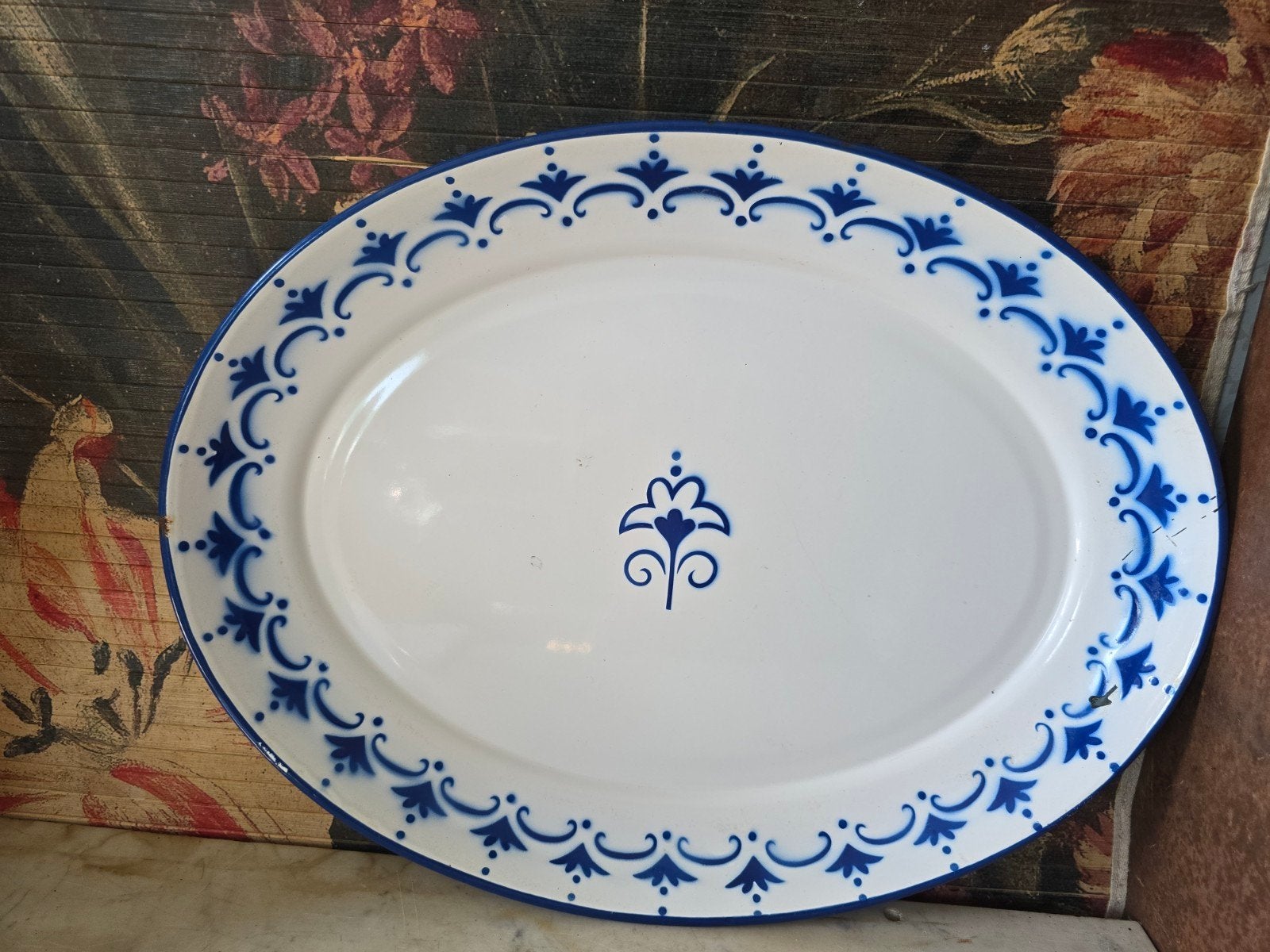 Ovaal emaille dienblad, Ophalen of Verzenden