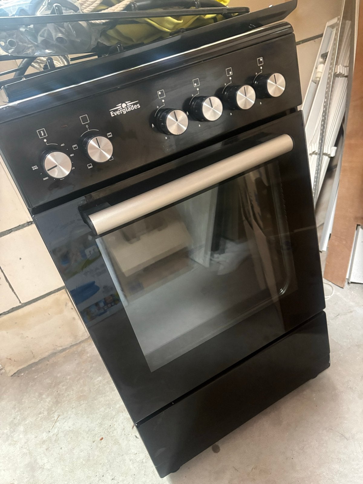 Everglades Combi Oven en Gasstel - Zwart, Ophalen, Gebruikt, 60 cm of meer, Grill