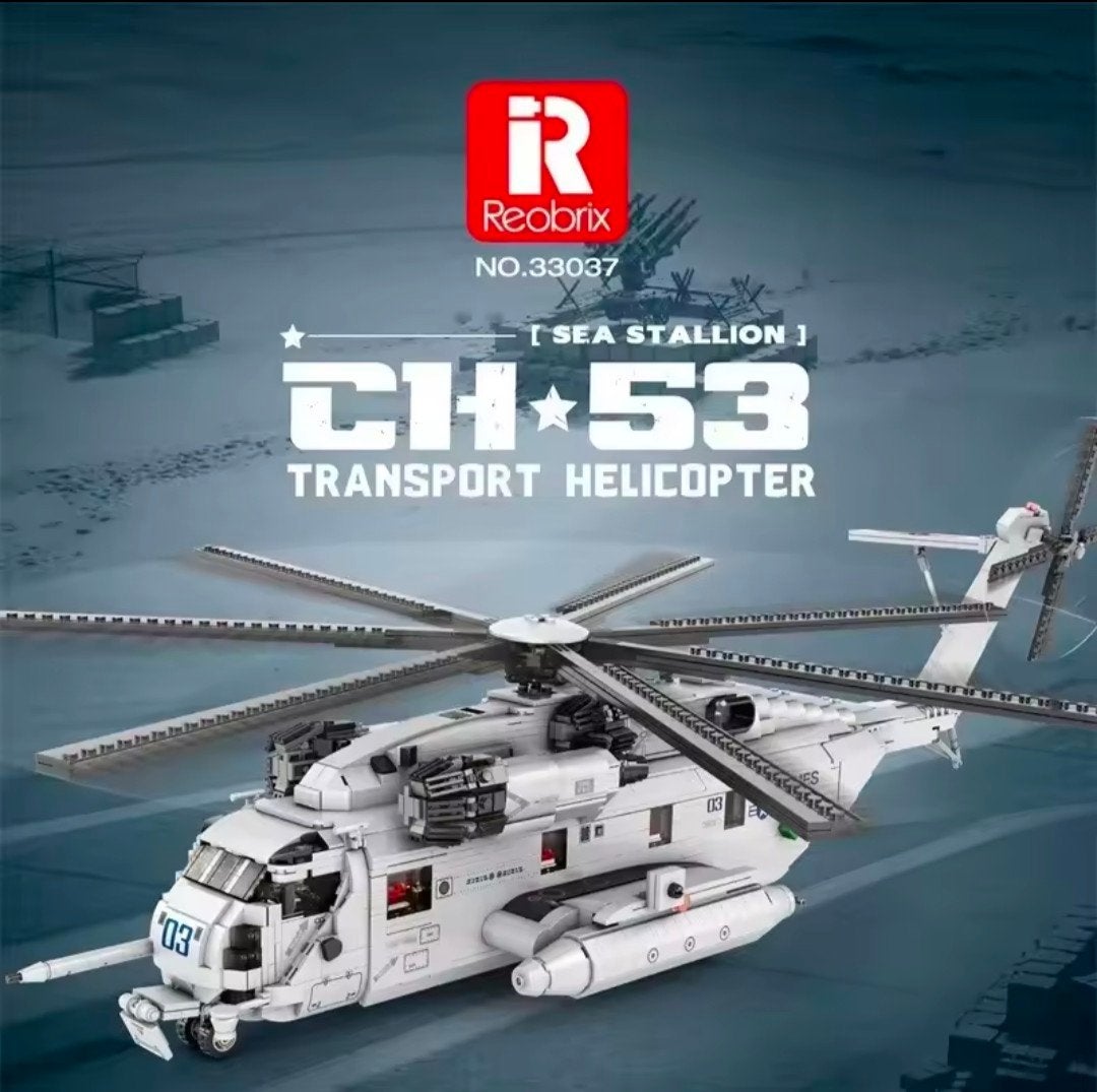 Reobrix CH-53 Sea Stallion Transport Helikopter Bouwset, Ophalen of Verzenden, Zo goed als nieuw, Overige merken