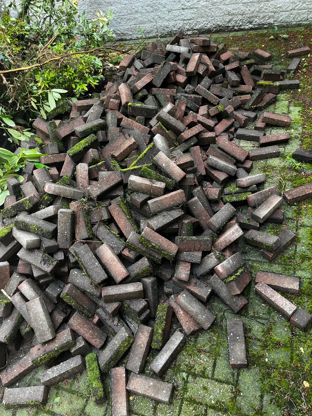 Partij waaltjes / klinkertjes beton, Tuin en Terras, Ophalen, Gebruikt, Klinkers, 5 tot 10 m²