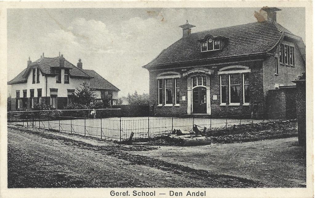 Den Andel;  Geref. School, Verzamelen, Verzenden, 1920 tot 1940, Ongelopen, Groningen