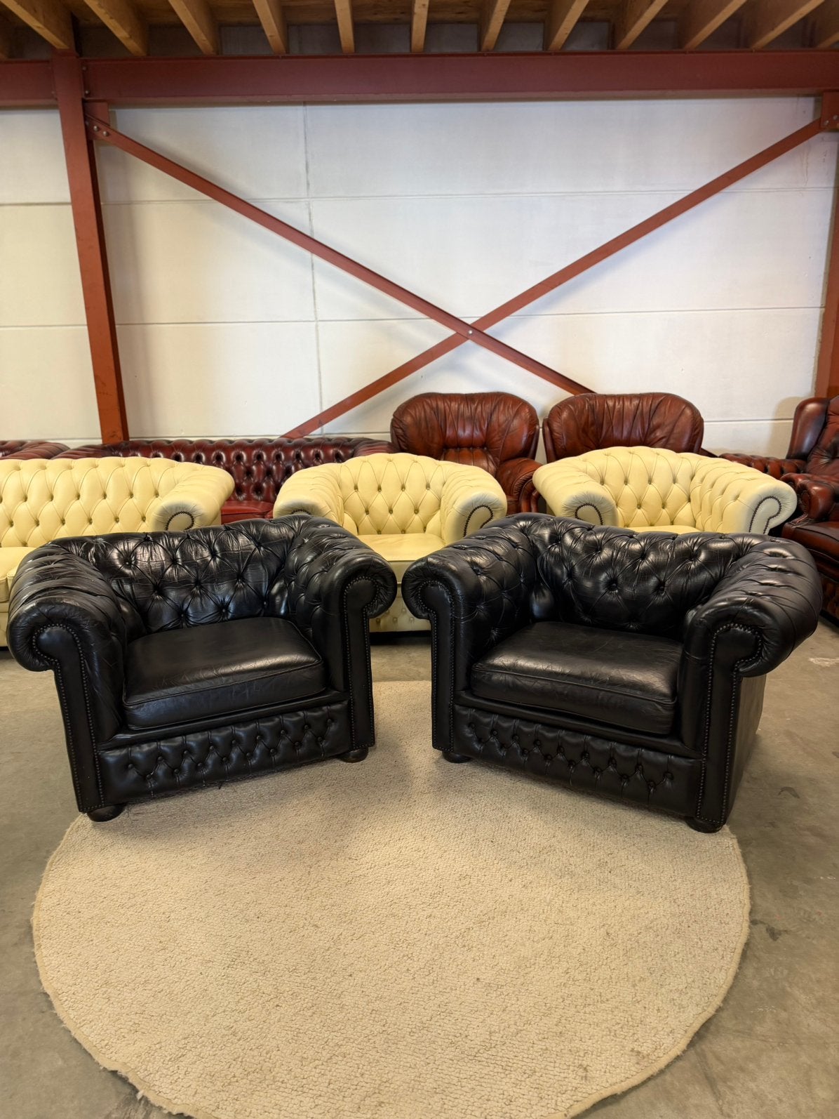 Zwarte leren chesterfield fauteuils fauteuil stoelen stoel, Huis en Inrichting, Fauteuils, 2871SK, Verzenden, Mariansoliak8@gmail.com