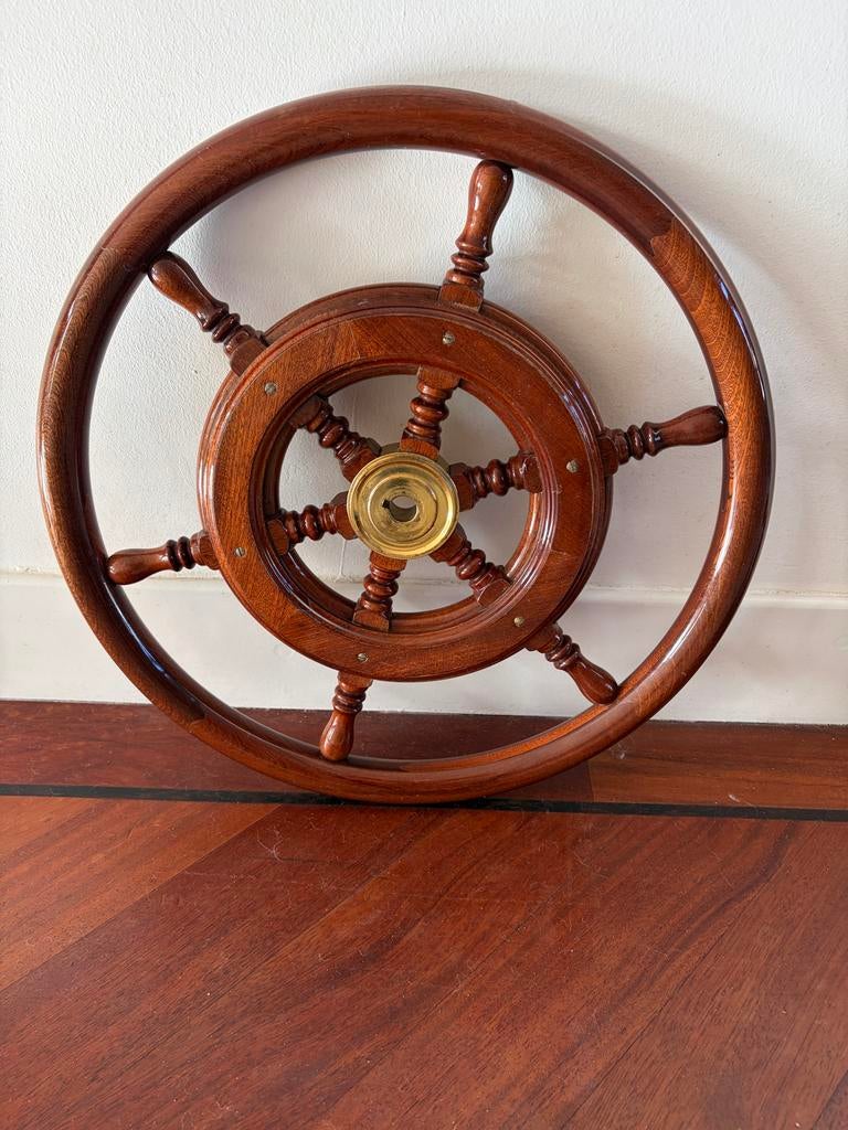 Sloep stuur Stuurwiel 45cm Vetus strak in de lak conus 19mm, Ophalen, Gebruikt, Overige typen