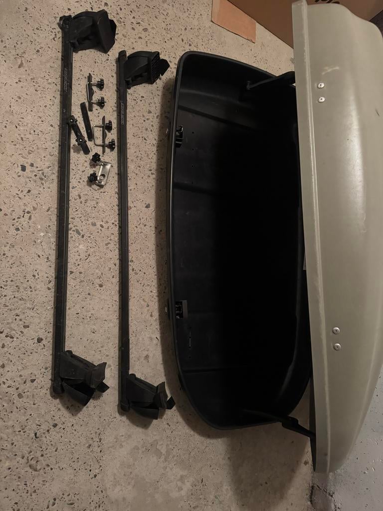 Dakkoffer met dakdragers - 160cm lang, 70cm breed, Auto diversen, Dakkoffers, Ophalen, Gebruikt