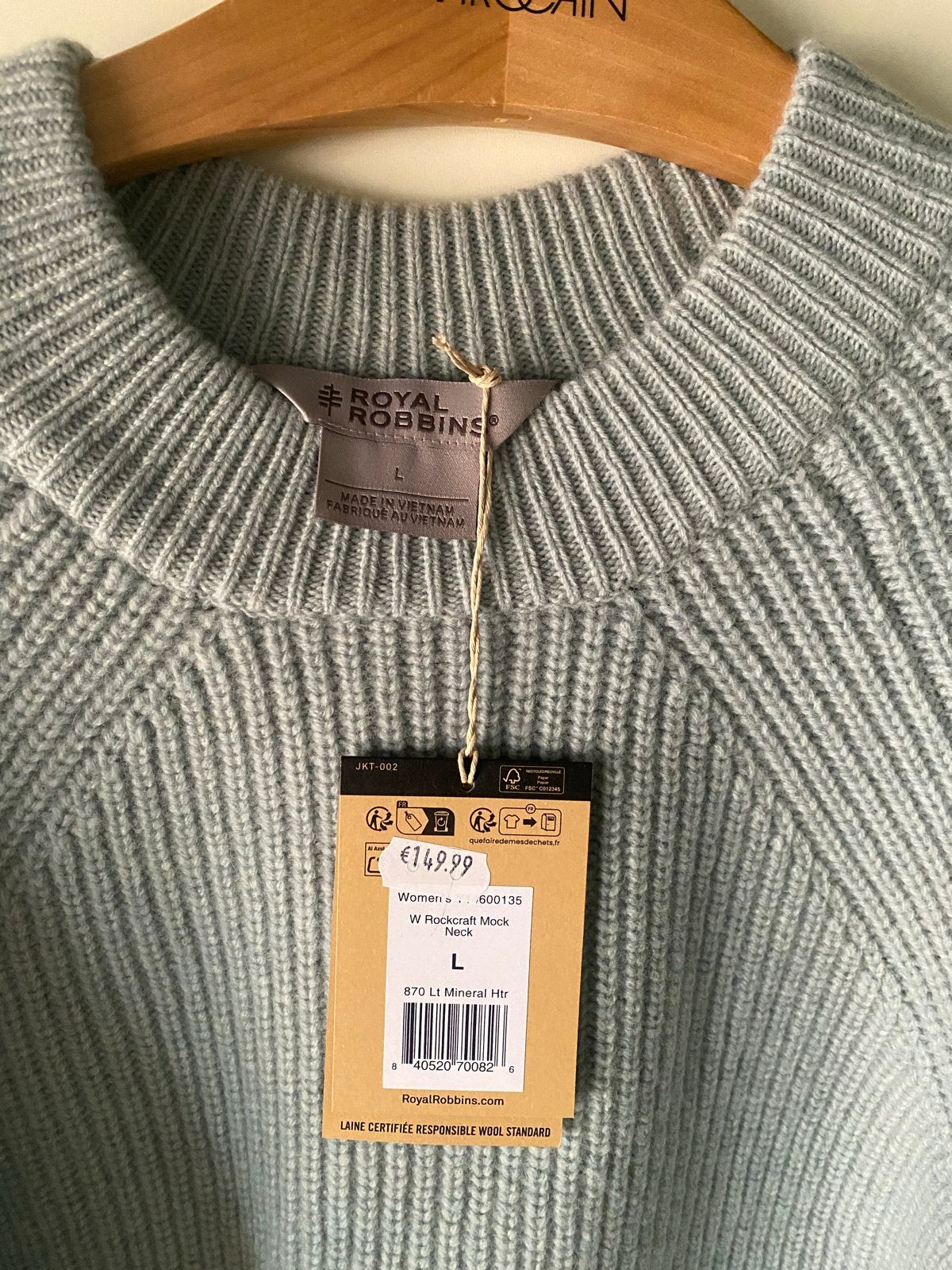 Royal Robbins Wollen trui - Nieuw met kaartje, Ophalen of Verzenden, Nieuw, Maat 42/44 (L), Blauw