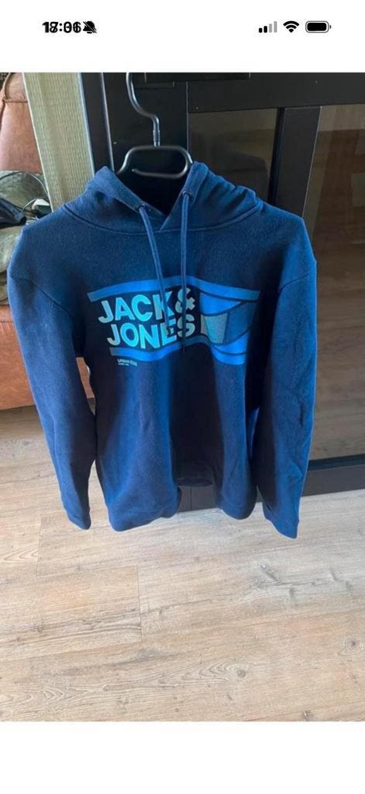 Hoodie met opdruk, Ophalen of Verzenden, Gedragen, Maat 46 (S) of kleiner, Blauw
