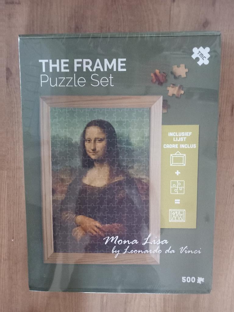 Puzzelset mona lisa, compleet met lijst. In de  verpakking, Ophalen, 500 t/m 1500 stukjes, Nieuw, Legpuzzel