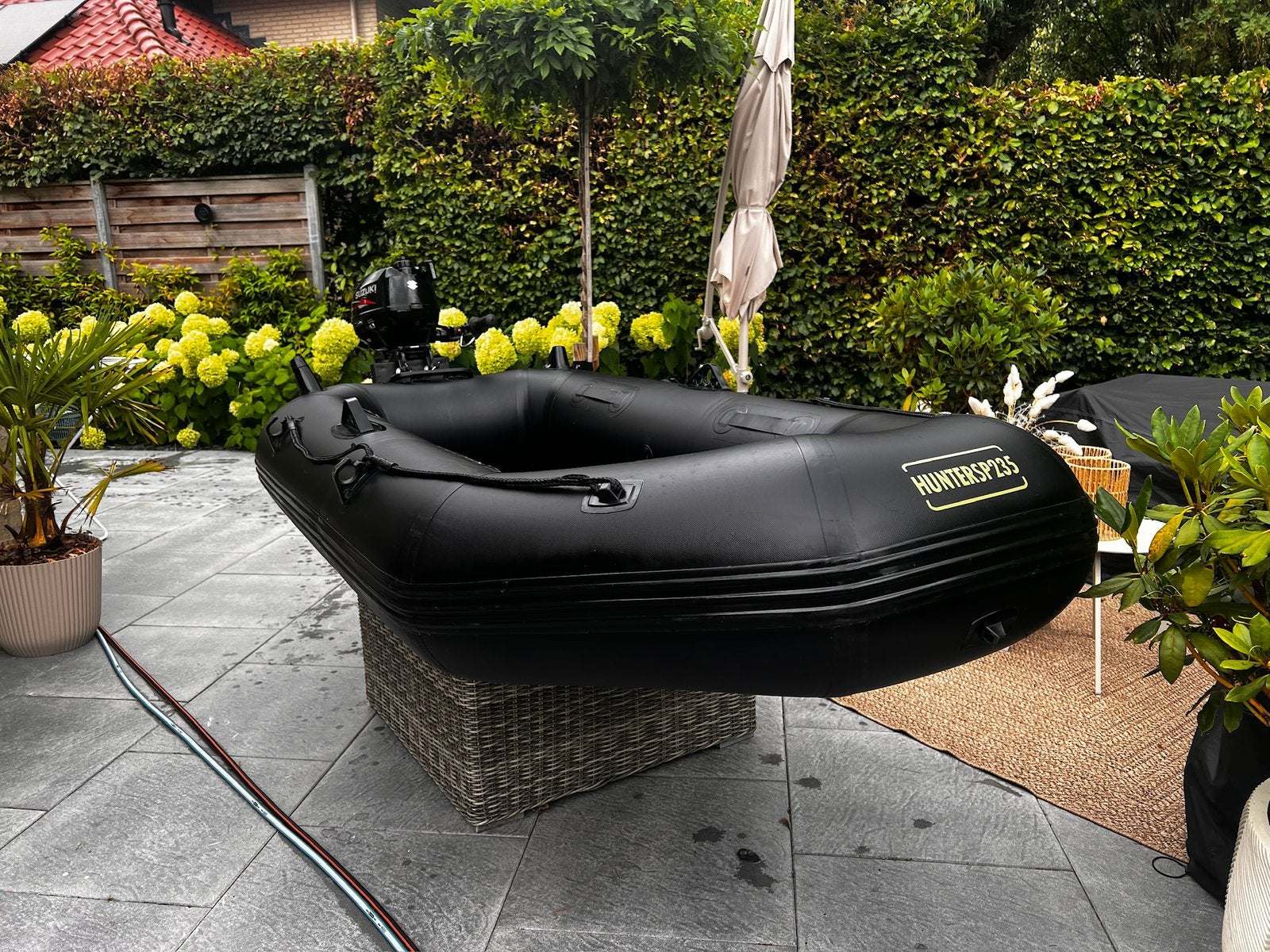 Hunter SP235 rubberboot met Suzuki 2,5 pk 4-takt – vaarklaar, Watersport en Boten, Ophalen, Gebruikt, Duikbril of Snorkel