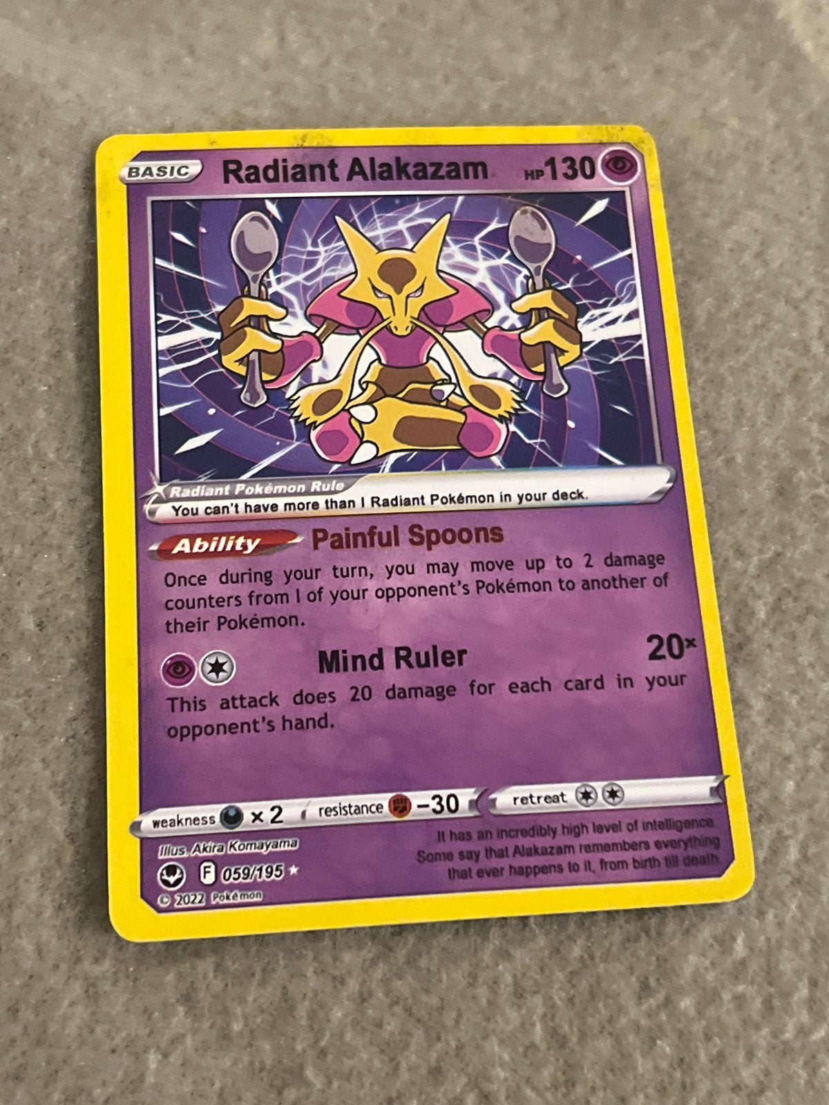 Radiant Alakazam Pokémon kaart PSA 9, Ophalen, Zo goed als nieuw, Losse kaart, Foil