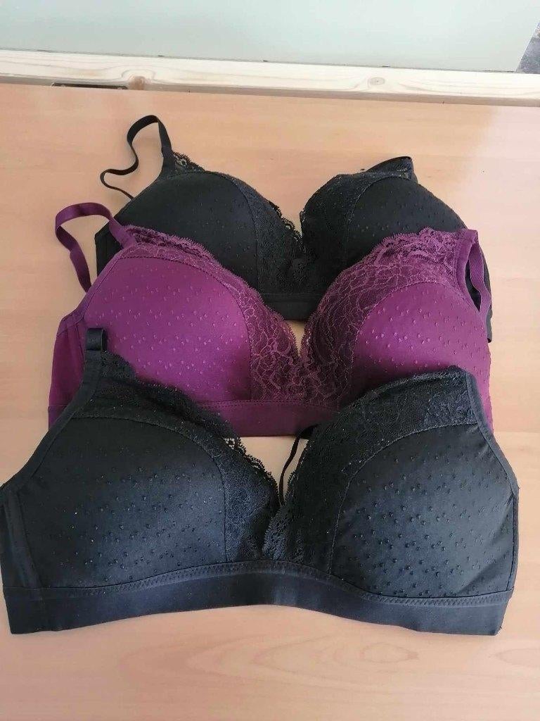 3x Hunkemoller bh's zonder beugel 80D, Hunkemöller, Ophalen, Overige kleuren, BH