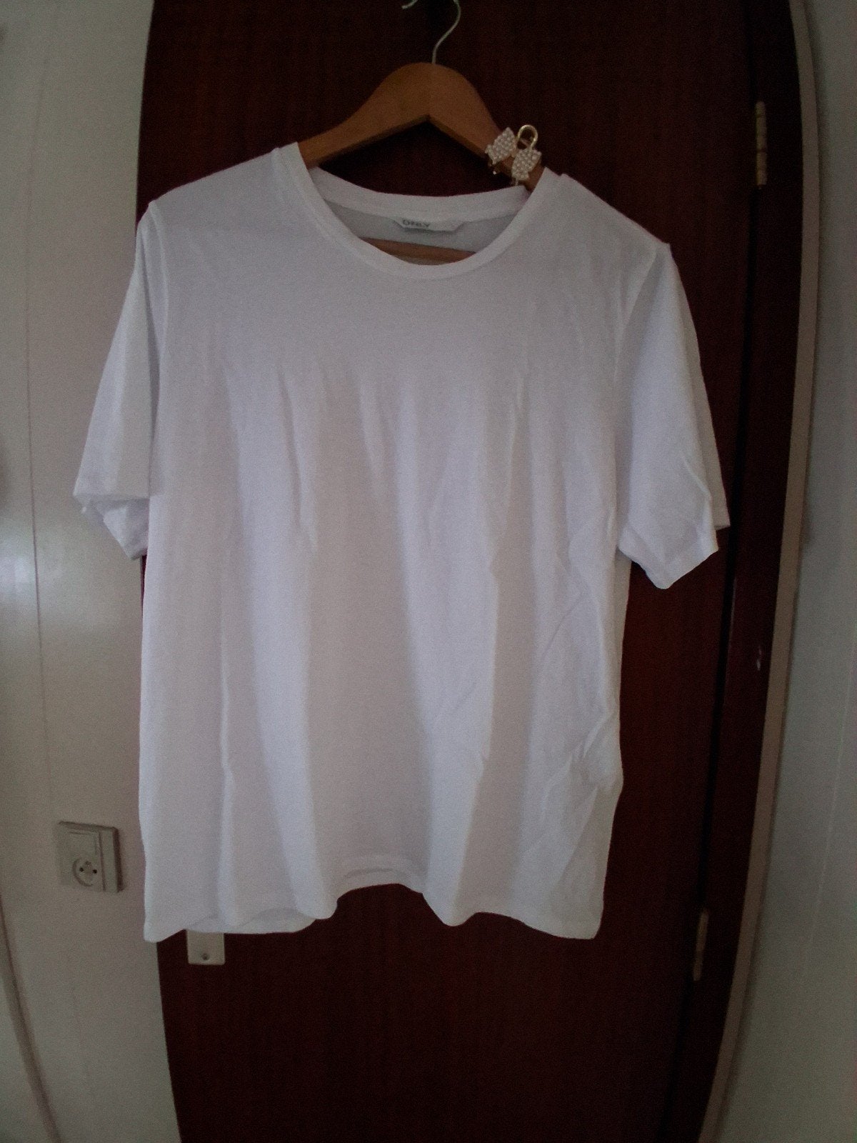 Wit T-shirt met korte mouwen van Only - large, Kleding | Dames, Only, Wit, Maat 42/44 (L), Ophalen of Verzenden