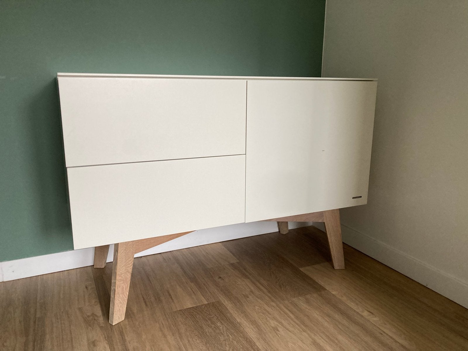 Kidsmill Sixties commode met lades en deuren - Wit, Ophalen, Gebruikt, 100 tot 150 cm, Met lade(s)