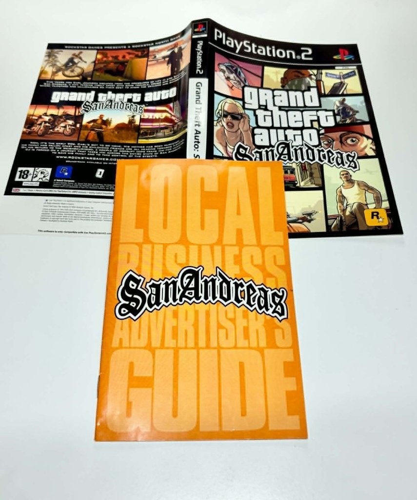 GTA San Andreas Boekje + Omslag PlayStation 2 Ps2, Spelcomputers en Games, Avontuur en Actie, Gebruikt, Vanaf 18 jaar, 1 speler