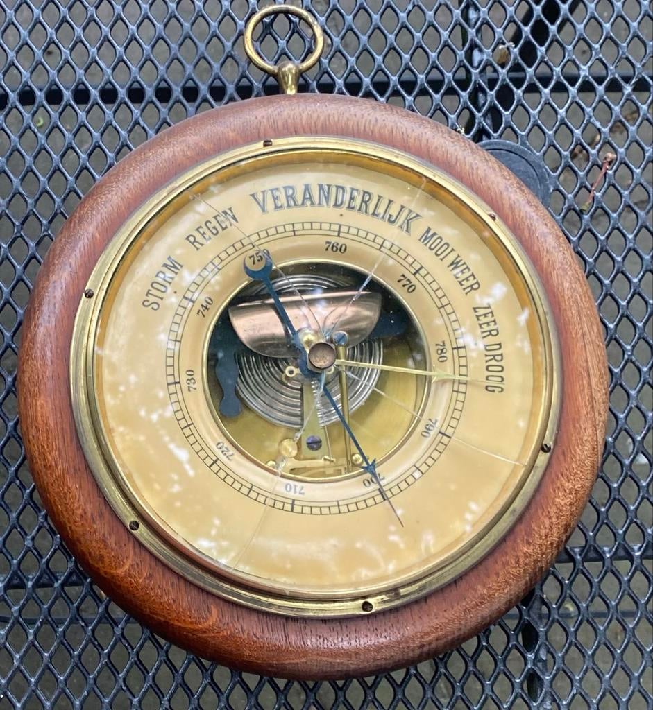 Antieke Lufft Barometer - Weersvoorspeller. Barst in glas, Ophalen of Verzenden, Gebruikt, Barometer