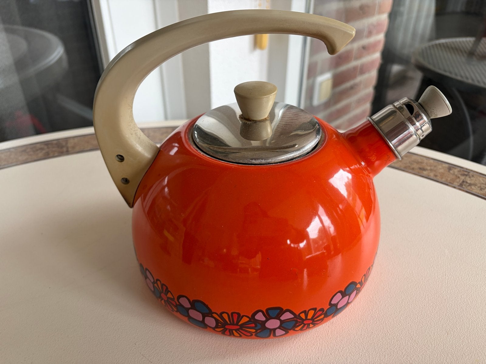 Brabantia theepot en voorraad bussen - Vintage Oranje, Antiek en Kunst, Ophalen of Verzenden