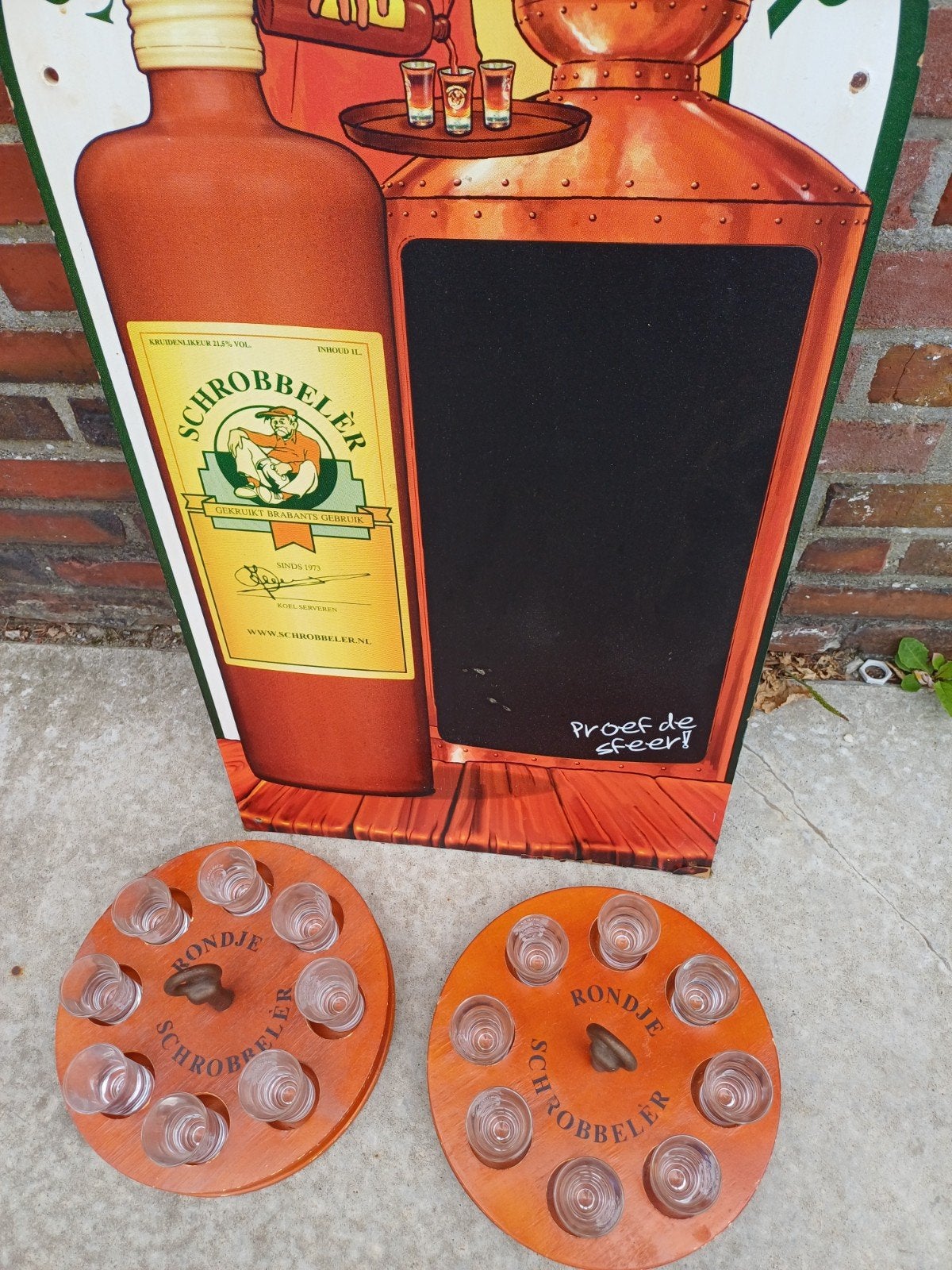 mancave schrobbeler shotje, Ophalen, Zo goed als nieuw, Reclamebord