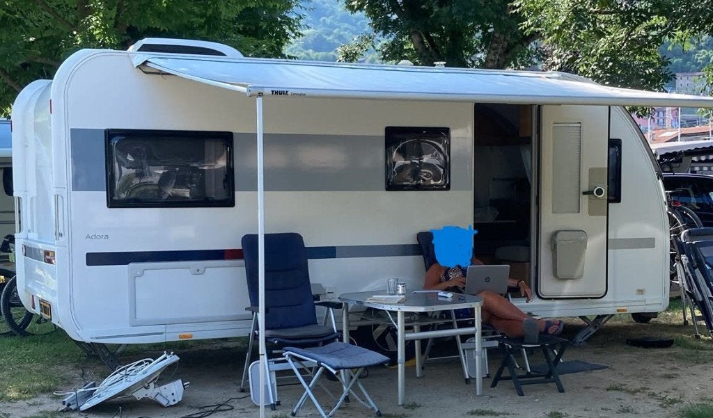 Thule Zakluifel 375 Mystic Grey, Caravans en Kamperen, Caravan accessoires, Ophalen, Zo goed als nieuw
