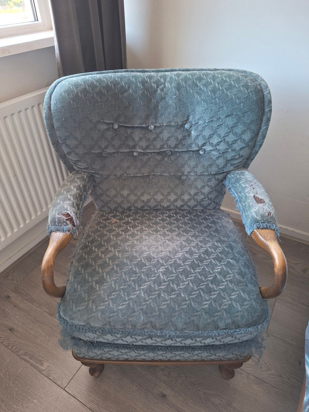 Vintage fauteuil - Opknapper, Huis en Inrichting, Fauteuils, Ophalen, Gebruikt, Stof, 75 tot 100 cm