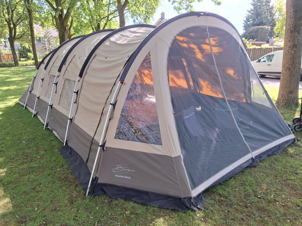 Bardani Paradise Beach tunneltent - Ruime gezinstent, Caravans en Kamperen, Tenten, Ophalen, Gebruikt, Tot en met 5