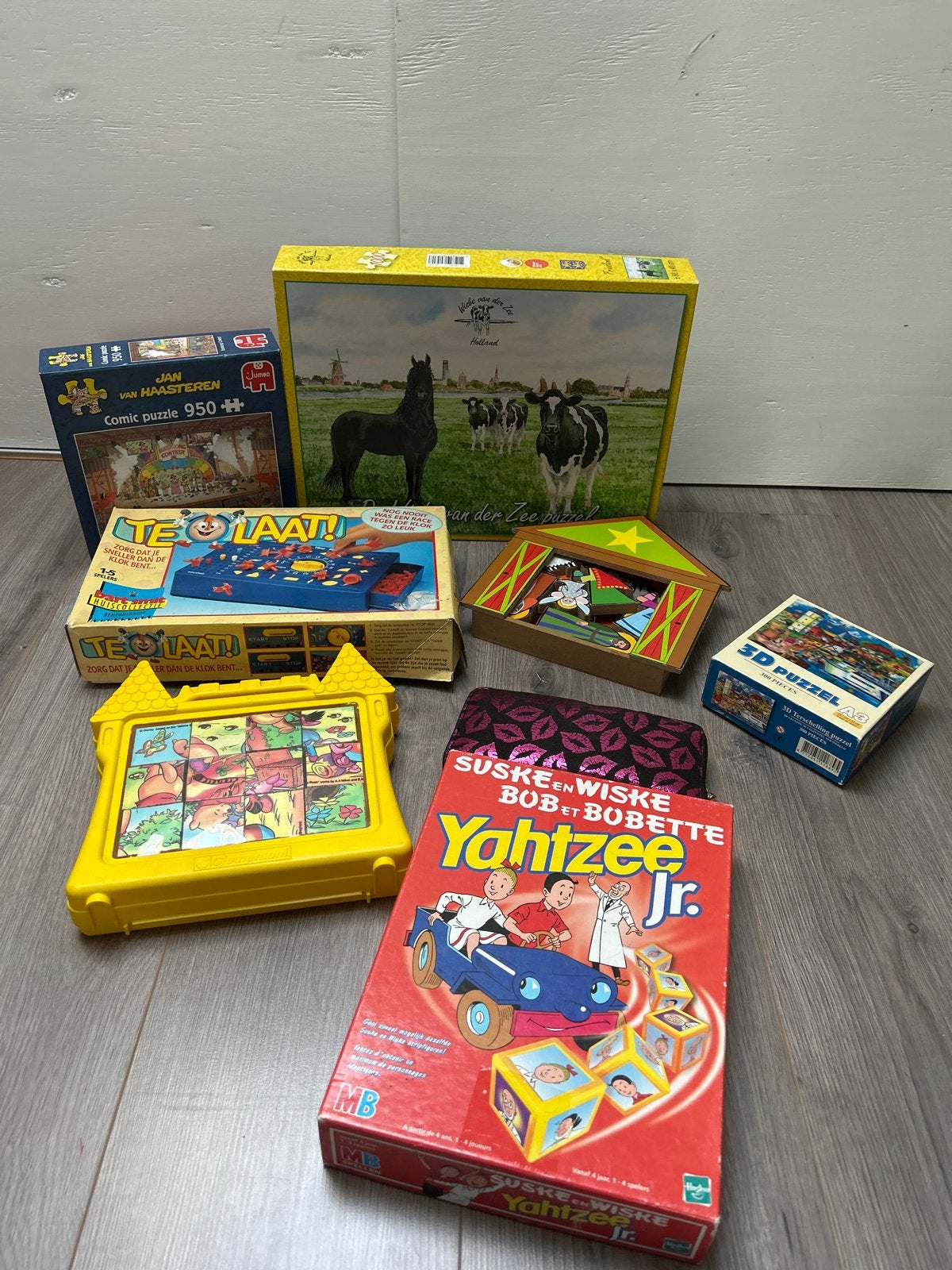 Diverse Spellen en Puzzels: Jan van Haasteren, Yahtzee Jr. e, Gebruikt, Van hout, 6 jaar of ouder, Meer dan 50 stukjes