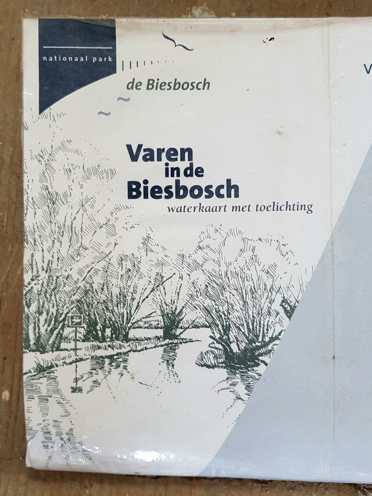 Water kaart Biesbosch vintage jaren 90, Verzamelen, Overige Verzamelen, Ophalen of Verzenden, Zo goed als nieuw