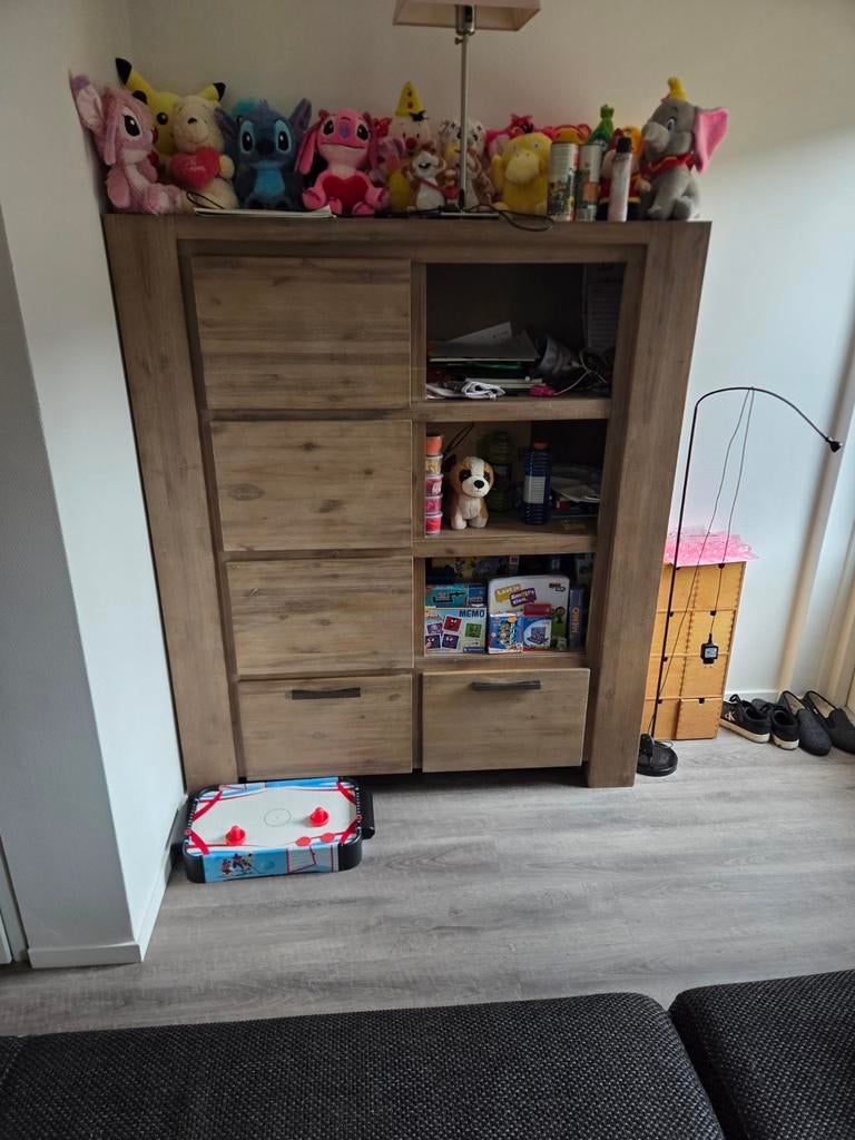 Houten kast met lades en open vakken, Huis en Inrichting, Ophalen