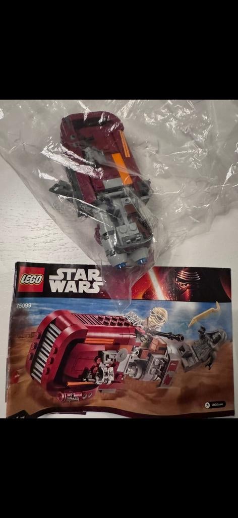 Lego Star Wars 75099 Rey's Speeder (compleet met boekje), Kinderen en Baby's, Speelgoed | Duplo en Lego, Gebruikt, Star Wars, Lego