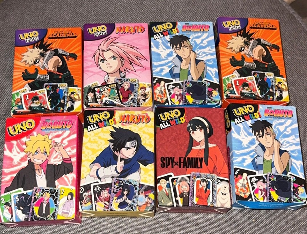 Anime UNO kaarten Naruto Boruto Spy x Family MyHero Academia, Meerdere comics, Ophalen of Verzenden, Zo goed als nieuw, Japan (Manga)