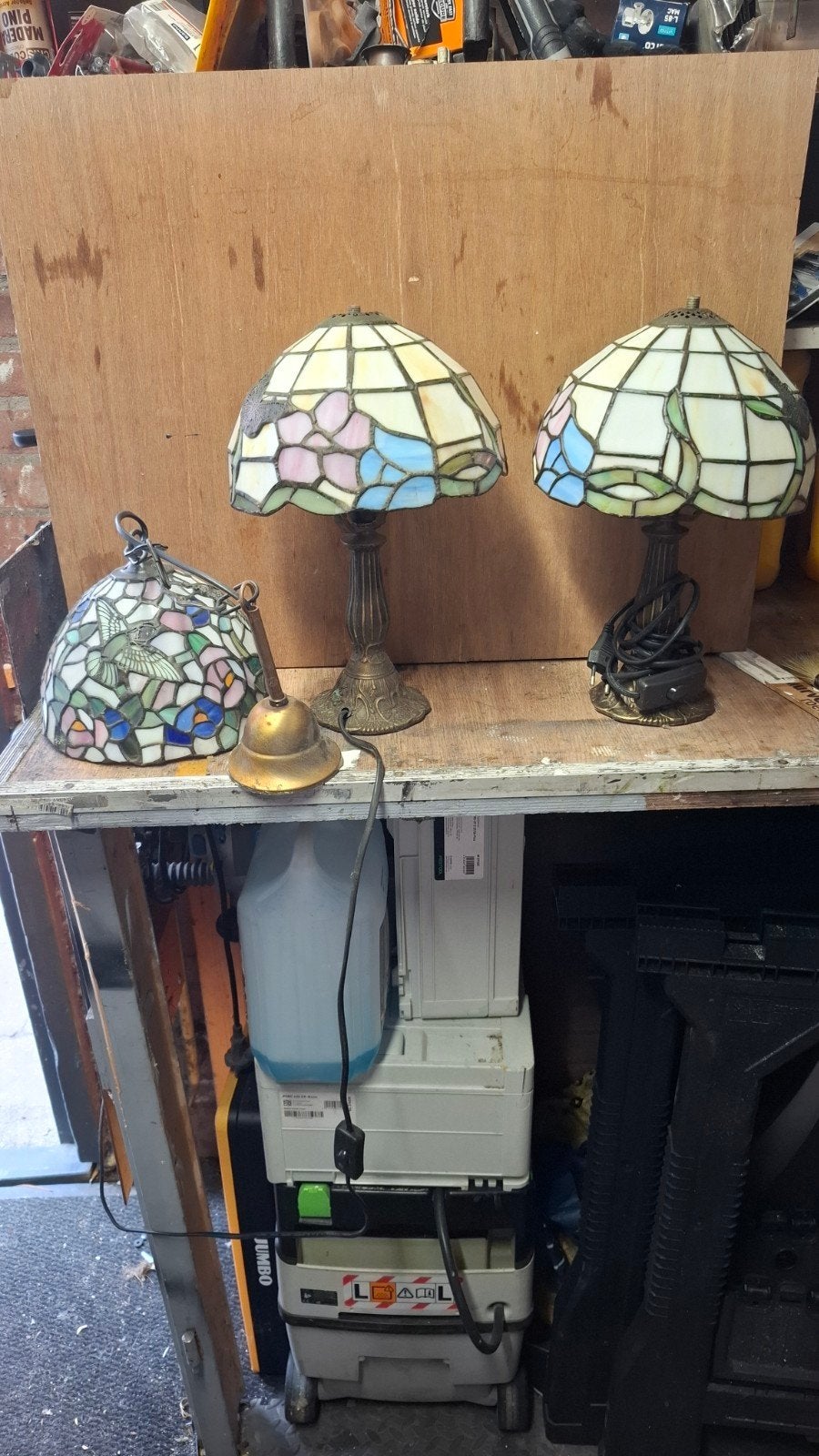 Set van 3 Tiffany-stijl lampen - Tafellampen en hanglamp, Ophalen of Verzenden
