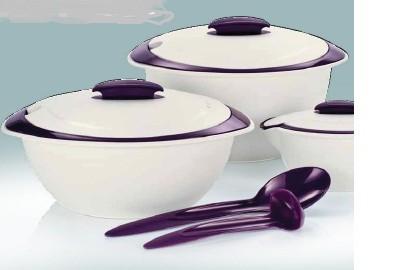 Tupperware Iso Duo 3-delige Serveerset Paars/Wit, Huis en Inrichting, Ophalen of Verzenden, Nieuw, Wit, Schaal