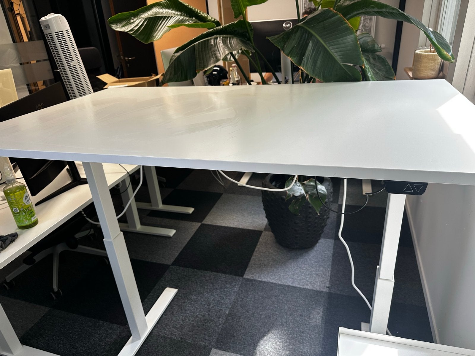 IKEA Rodulf 4 zit-sta bureaus - Wit, elektrisch verstelbaar, Ophalen, Zit-sta bureau, Elektrisch, Gebruikt
