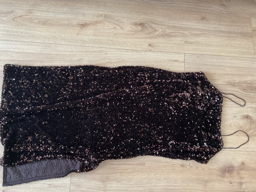 Prachtige jurk nieuw maat XL, H&M, Bruin, Maat 46/48 (XL) of groter, Nieuw