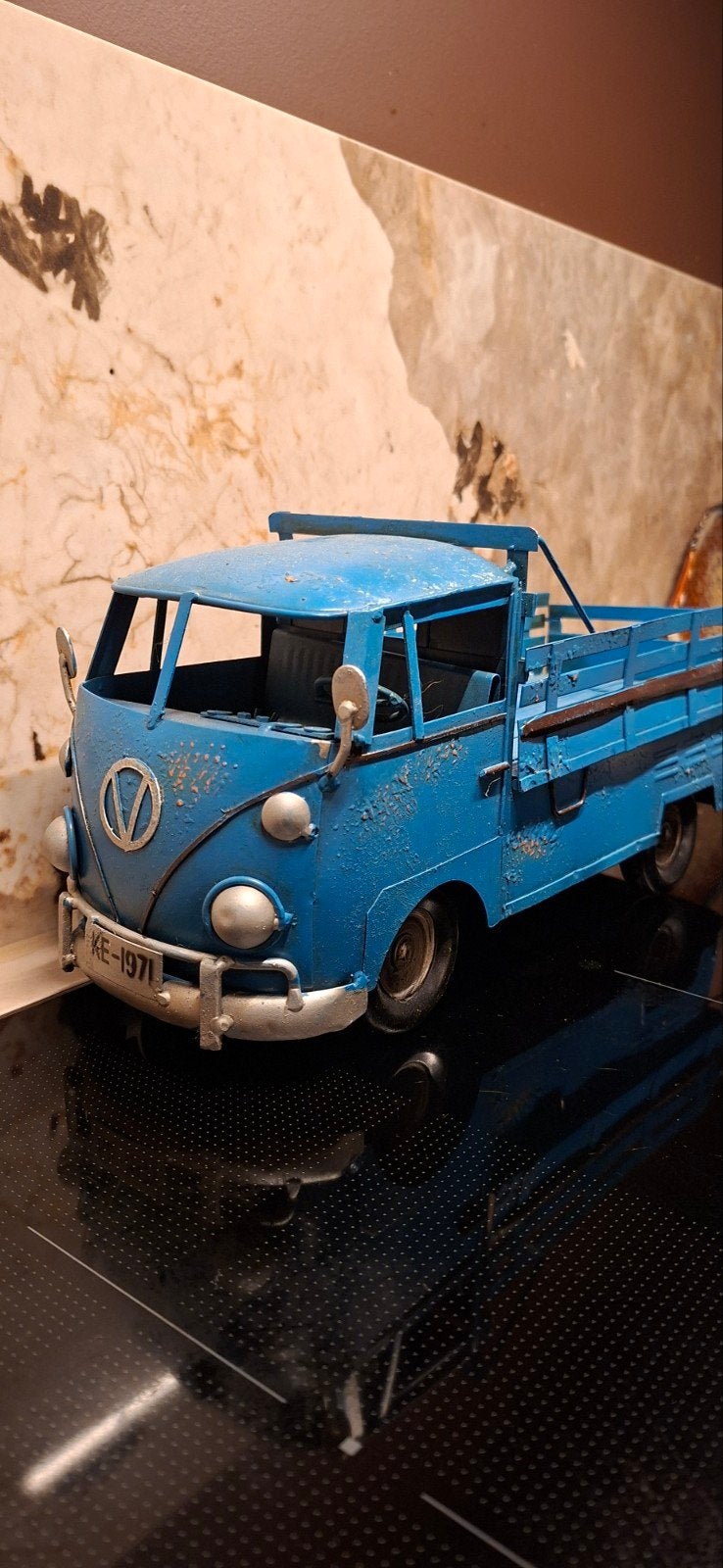 Vintage VW T1 Pick-up Truck Model - Blauw Metaal, Ophalen of Verzenden, Gebruikt, Auto