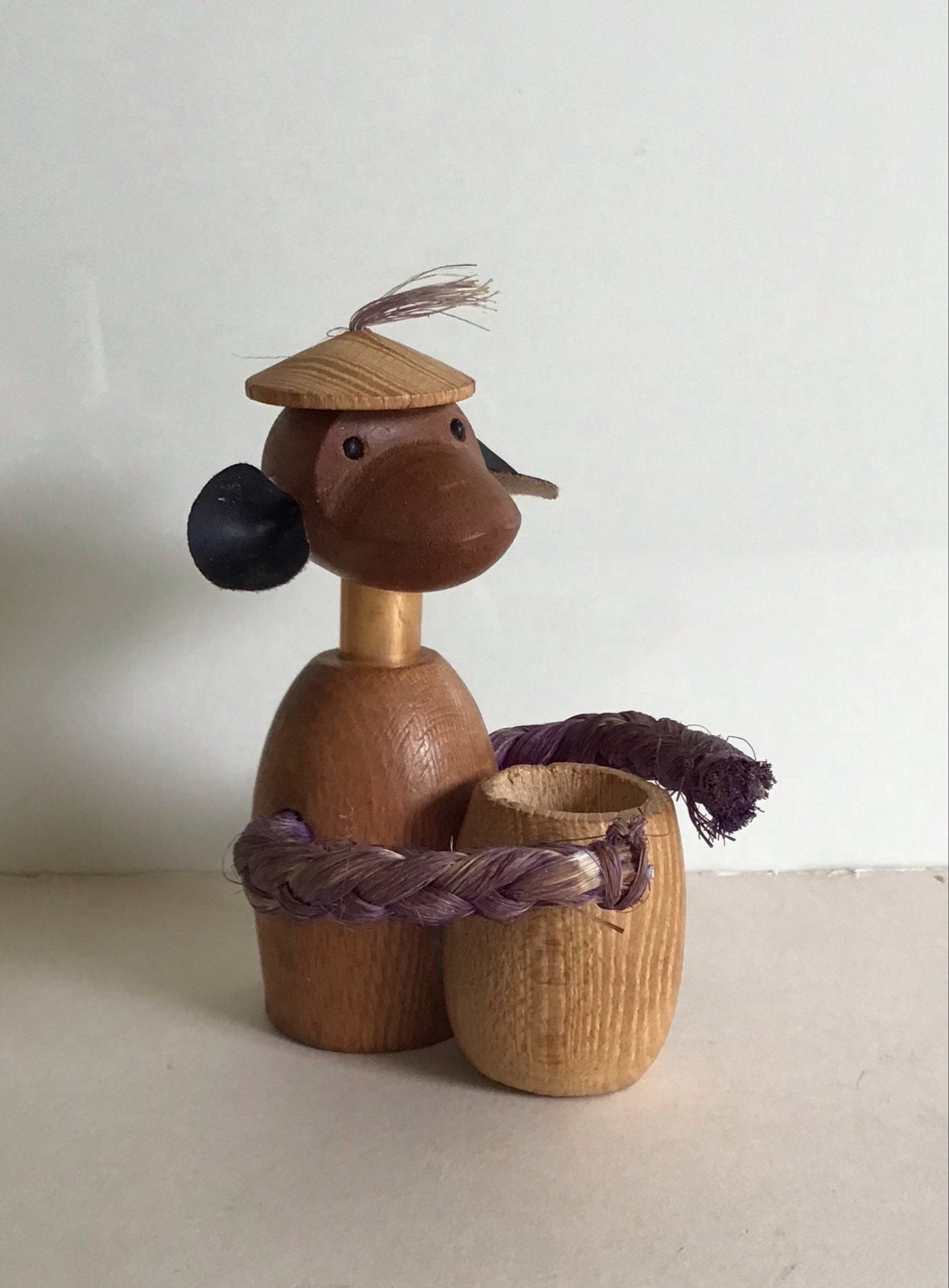 Retro houten  aapje - 11 cm hoog, Ophalen of Verzenden, Gebruikt