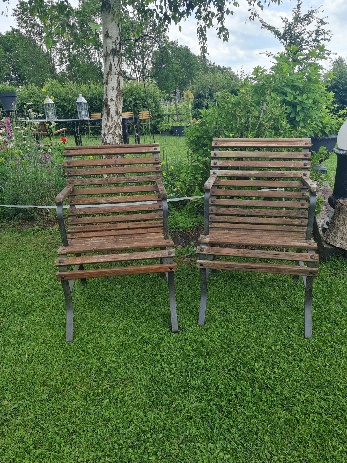 Franse tuinstoelen, Ophalen, Gebruikt, Hout