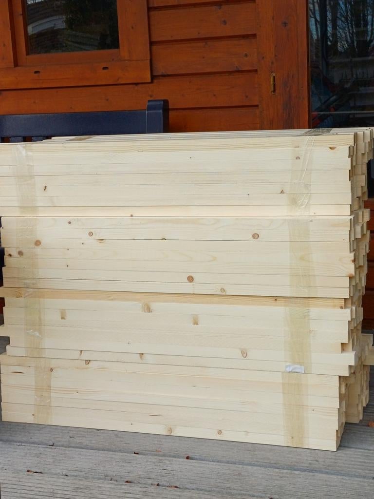 Vurenhouten latjes, Doe-het-zelf en Verbouw, Hout en Planken, Ophalen, 25 tot 50 mm, Nieuw, Balk