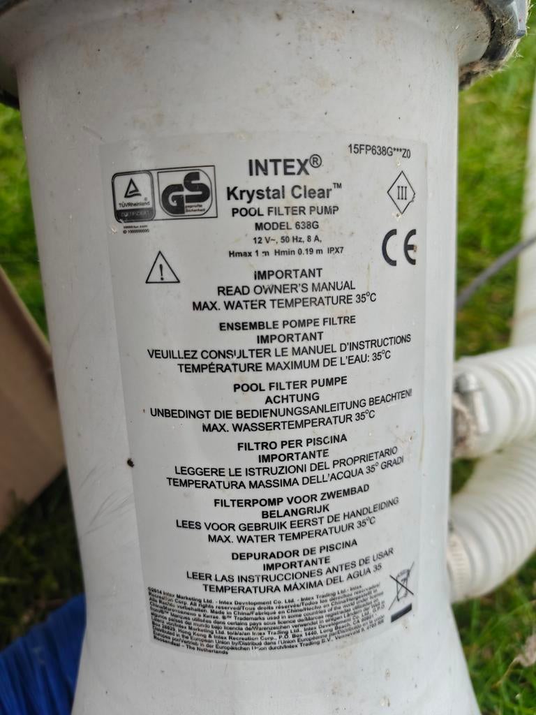 Intex Krystal Clear Zwembadpomp Model 638G 12V, Tuin en Terras, Zwembad-toebehoren, Ophalen, Gebruikt