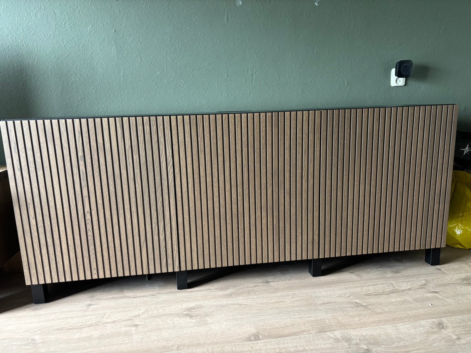 Ikea Besta TV-meubel met lattenfront, Ophalen, Gebruikt, 150 tot 200 cm, Minder dan 100 cm