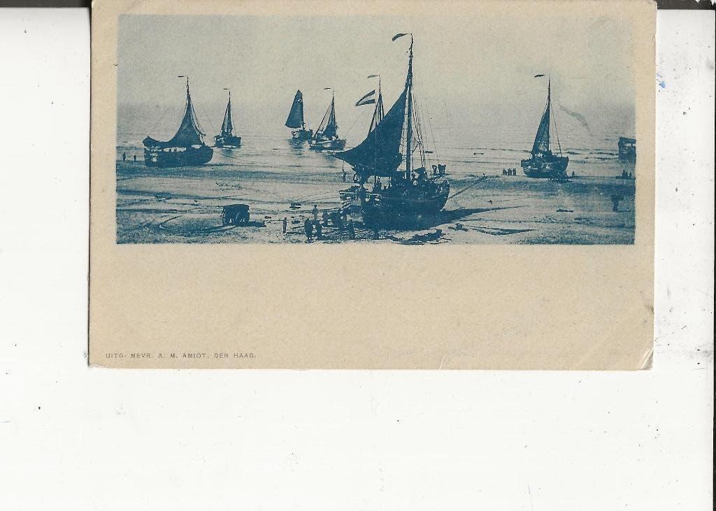 Scheveningen Bomschuiten in de branding 1900, Ophalen of Verzenden, Voor 1920, Ongelopen, Zuid-Holland