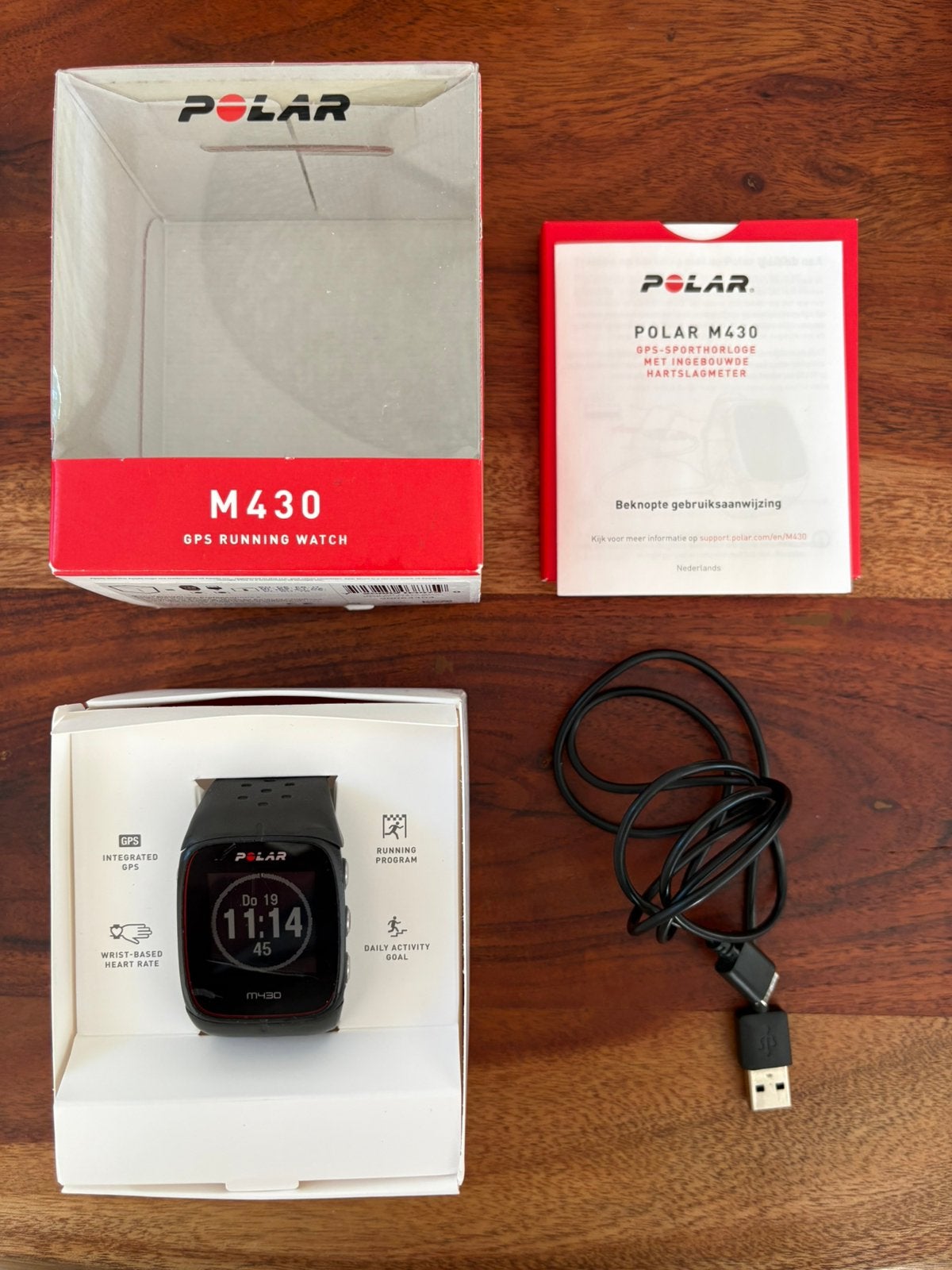 Polar M430 GPS Running Watch sporthorloge, Gebruikt, Zwart, Ophalen of Verzenden, GPS
