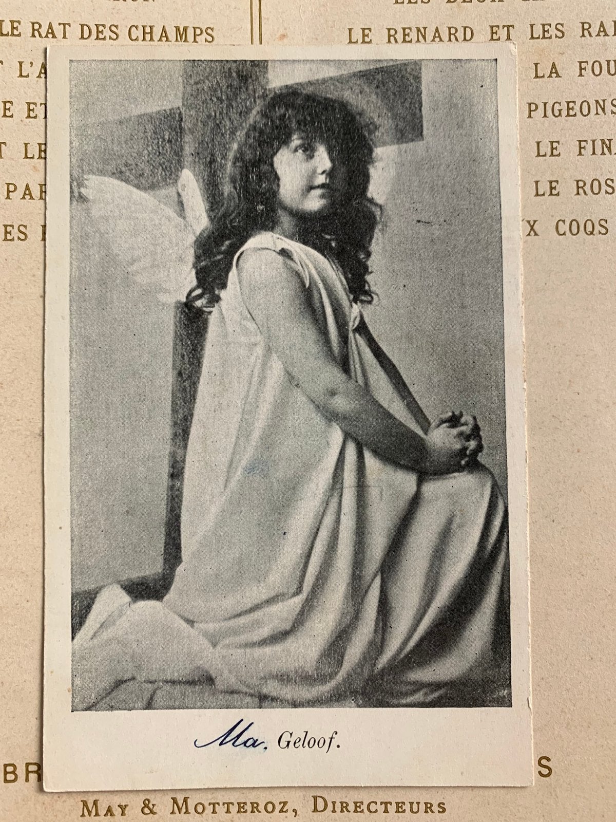 Geloof - Meisje, engel met lang haar (NN), Ophalen of Verzenden, Voor 1920, Gelopen, Kinderen